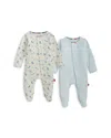 Magnetic Me Unisex Cotton Footie Two-pack Bundle - Baby In White