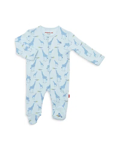 Magnetic Me Unisex Cotton Giraffe Footie - Baby In Blue