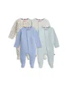Magnetic Me Unisex Footie Bundle, Pack Of 4 - Baby In Blue