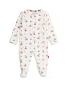 Magnetic Me Unisex Pup Fiction Printed Footie - Baby In White