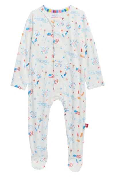 Magnetic Me Babies'  Usa 250 Ruffle Magnetic Footie In White
