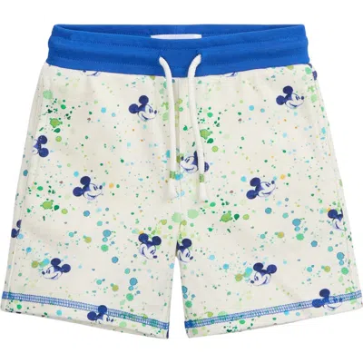 Magnetic Me X Disney Kids' Mickey Splatter Print Drawstring Shorts In White Multi