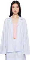 Magniberg Blue Dolce Pyjama Shirt In Light Blue Dots