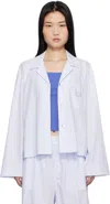 Magniberg Blue Space Pyjama Shirt In Light Blue Stripes