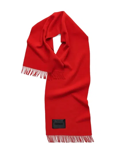 Magniberg Fringed Wool Scarf In Red