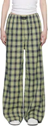 Magniberg Green Rodeo Pyjama Pants In Neon Yellow Check