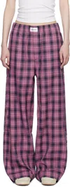 Magniberg Pink Rodeo Pyjama Pants In Neon Pink Check
