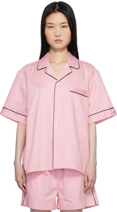 Magniberg Pink Sorbetto Short Sleeve Pyjama Shirt In Sateen Blossom Pink