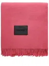 Magniberg Pink Bold Tassel-trimmed Wool Blanket 150cm X 250cm In Pink