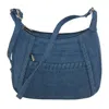 Magnifique Denim Shoulder Handbag With Adjustable Strap In Multi