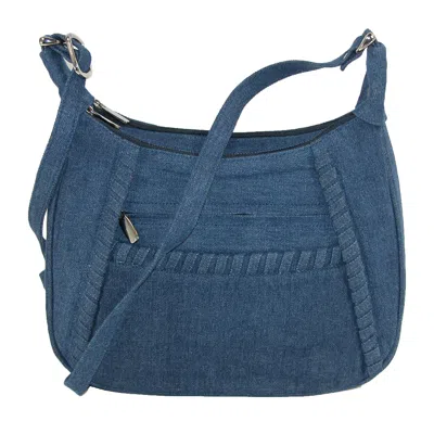 Magnifique Denim Shoulder Handbag With Adjustable Strap In Multi