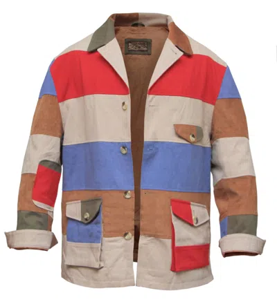 Pre-owned Magnoli Clothiers Fear And Loathing In Las Vegas Hunter Thompson Field Jacket By  In Blue Panels (thompson)