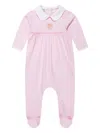 Magnolia Baby Gingerbread-embroidered Peter Pan-collar Pyjamas In Pink