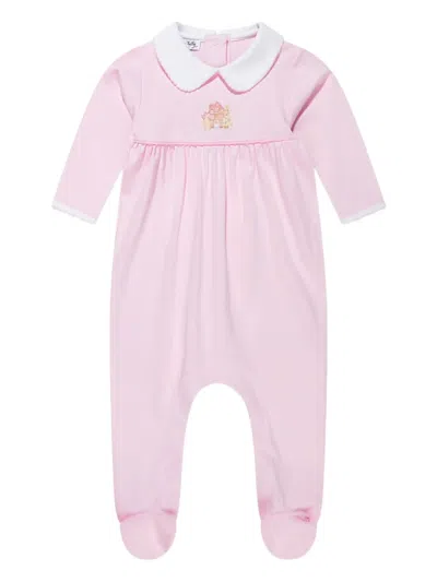 Magnolia Baby Babies' Gingerbread-embroidered Peter Pan-collar Pyjamas In Pink