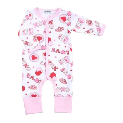 Magnolia Baby Kid's Sweet Valentine Playsuit In Pink