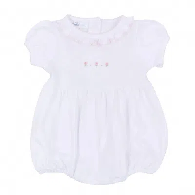 Magnolia Baby Kids Juliette's Classics Ruffle Short Sleeve Bubble In White