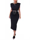 Magnolia Fashion Link Up Midi Dress In Black In Black