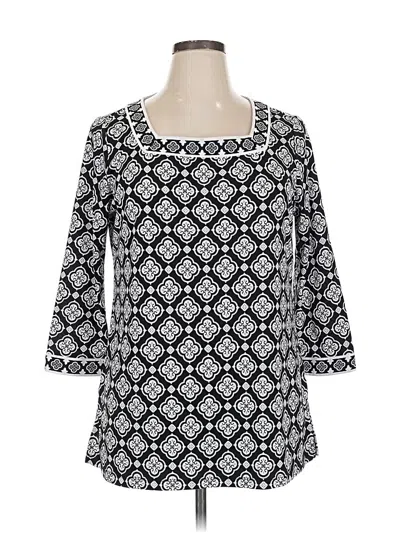 Pre-owned Magnolia Grace 3/4 Sleeve Blouse In Black