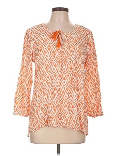 Pre-owned Magnolia Grace 3/4 Sleeve Blouse In Orange