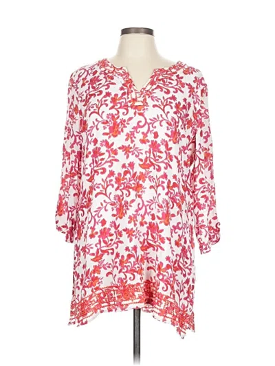 Pre-owned Magnolia Grace 3/4 Sleeve Blouse In Red