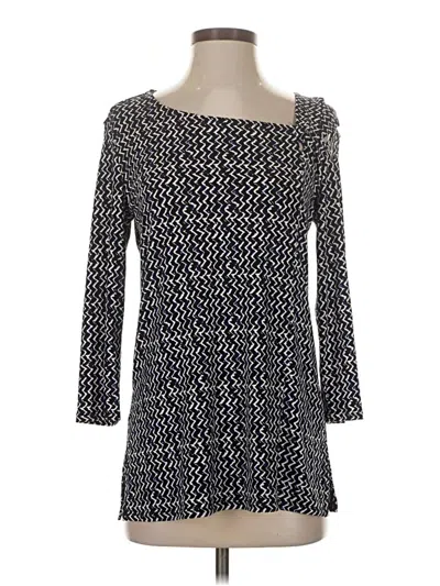 Pre-owned Magnolia Grace 3/4 Sleeve Top Black Square Neckline Tops
