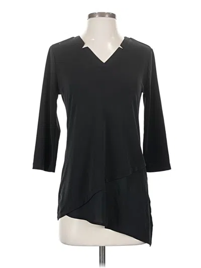 Pre-owned Magnolia Grace 3/4 Sleeve Top Black V-neck Tops