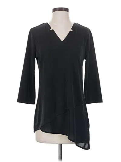 Pre-owned Magnolia Grace 3/4 Sleeve Top Black V-neck Tops