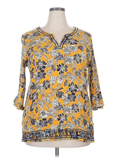 Pre-owned Magnolia Grace 3/4 Sleeve T-shirt In Yellow
