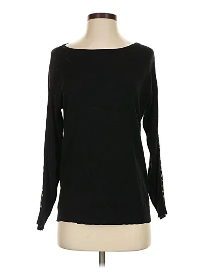 Pre-owned Magnolia Grace Long Sleeve Top Black Boatneck Tops
