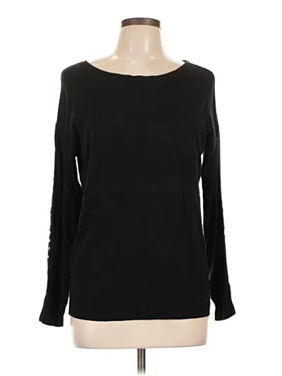 Pre-owned Magnolia Grace Long Sleeve Top Black Boatneck Tops