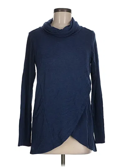 Pre-owned Magnolia Grace Long Sleeve Top Blue Cowl Neck Tops