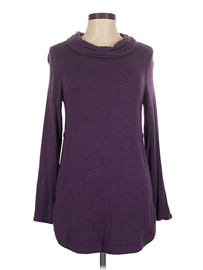 Pre-owned Magnolia Grace Long Sleeve Top Purple Cowl Neck Tops