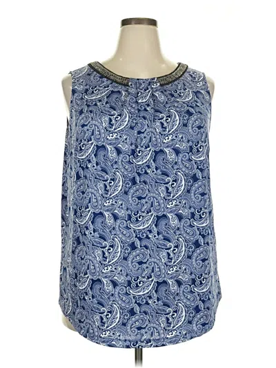 Pre-owned Magnolia Grace Sleeveless Blouse In Blue