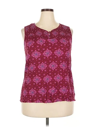 Pre-owned Magnolia Grace Sleeveless Blouse In Burgundy
