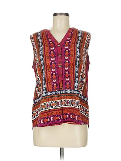 Pre-owned Magnolia Grace Sleeveless Blouse In Orange