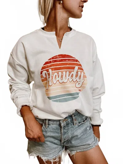 Magnolia Ranch Howdy Sweatshirt - Plus In White