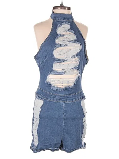 Pre-owned Magnolia Romper In Blue