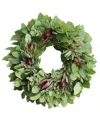 Magnolia Supply Co Fresh Lemon Leaf, Pittosporum And Safari Sunset Wreath, 20" In No Color