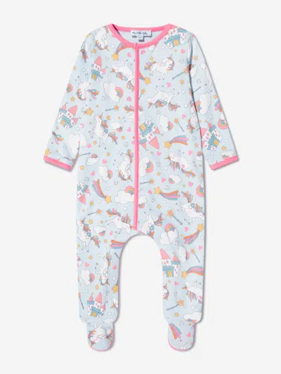 Magnolia Baby Kids' Baby Girls Dreamy Unicorns Babygrow In White