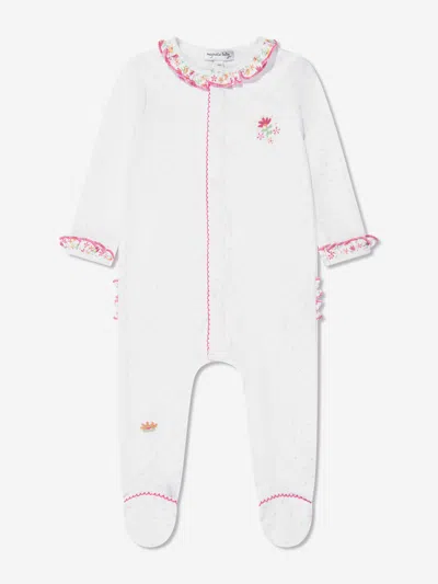 Magnolia Baby Baby Girls Embroidered Ruffle Babygrow In White