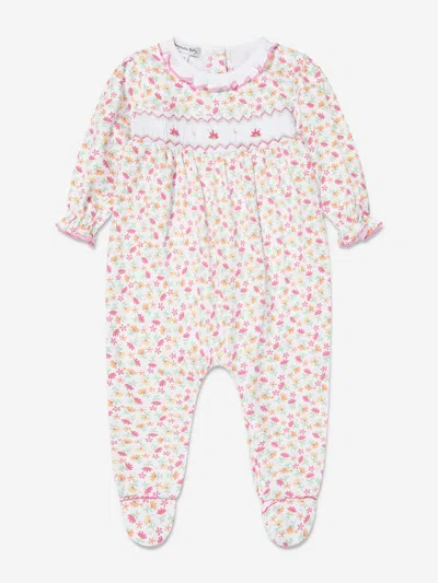 Magnolia Baby Kids' Baby Girls Smocked Babygrow In White