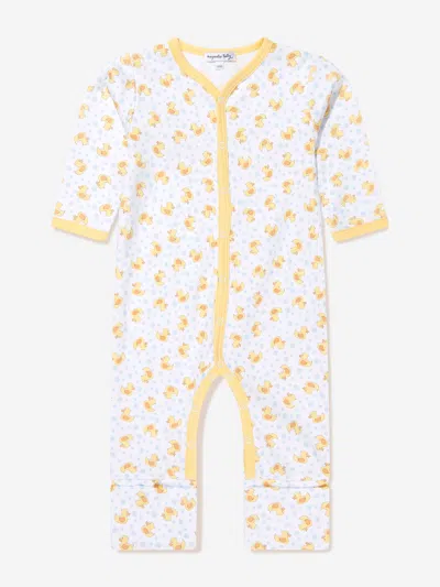 Magnolia Baby Baby Rubber Ducky Printed Playsuit In White