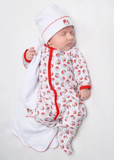 Magnolia Baby Baby Winking Santa Embroidebabygrow In Red