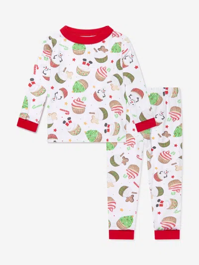Magnolia Baby Kids Festive Cupcakes Long Pyjamas In Red