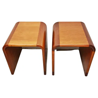 Pre-owned Magnus Olesen 1 Of 2 Mid Century Modern Side Tables Or Nighstands By , 1960s In Brown