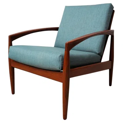 Pre-owned Magnus Olesen Fully Restored Customizable Kai Kristiansen Teak Paper Knife Lounge Chair In Brown