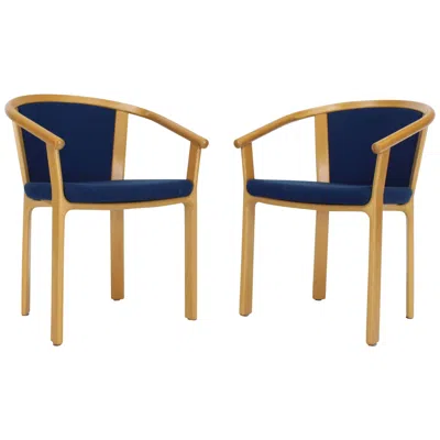 Pre-owned Magnus Olesen Pair Of Danish Modern Barrel Back Chairs In Brown
