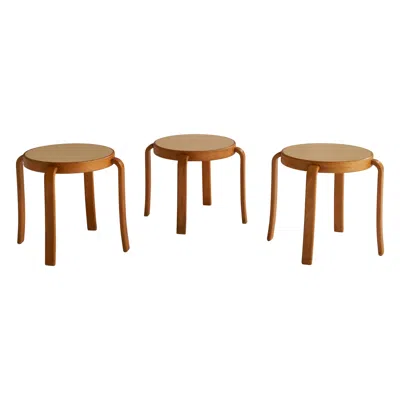 Pre-owned Magnus Olesen Rud Thygesen, Stools, Oak, Laminate, Denmark, 1960s In Brown