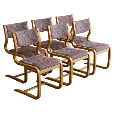 Pre-owned Magnus Olesen Set Of 6  Danish Bentwood Dining Chairs Mid Century Modern In Brown