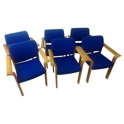 Pre-owned Magnus Olesen Set Of 6 Oak Bentwood Mid-century Dining Chairs Rud Thygesen & Johnny Sorensen In Brown